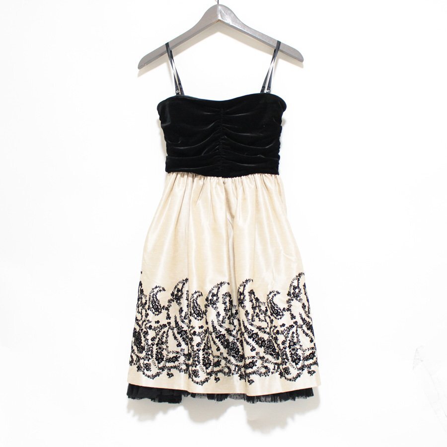 L'EST ROSE レストローズ ベロア 花柄 キャミワンピース MT_画像1