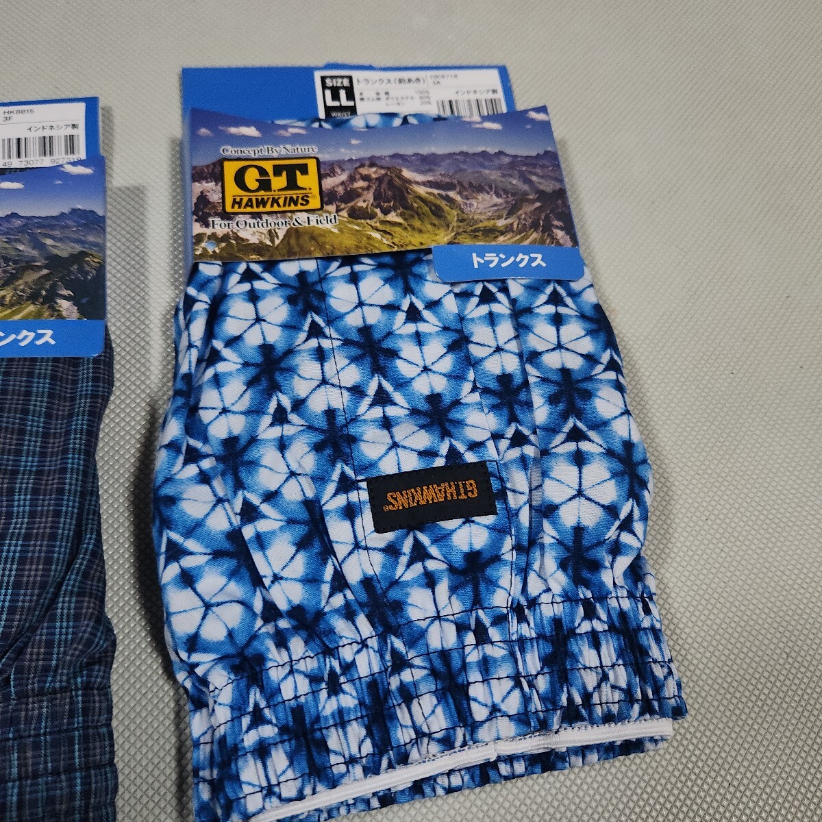 G.T.HAWKINS紳士用トランクス2枚セット LLサイズ 前あき 定価2156円 本体綿100% 紳士用肌着ブランド下着 GUNZEグンゼ _画像4