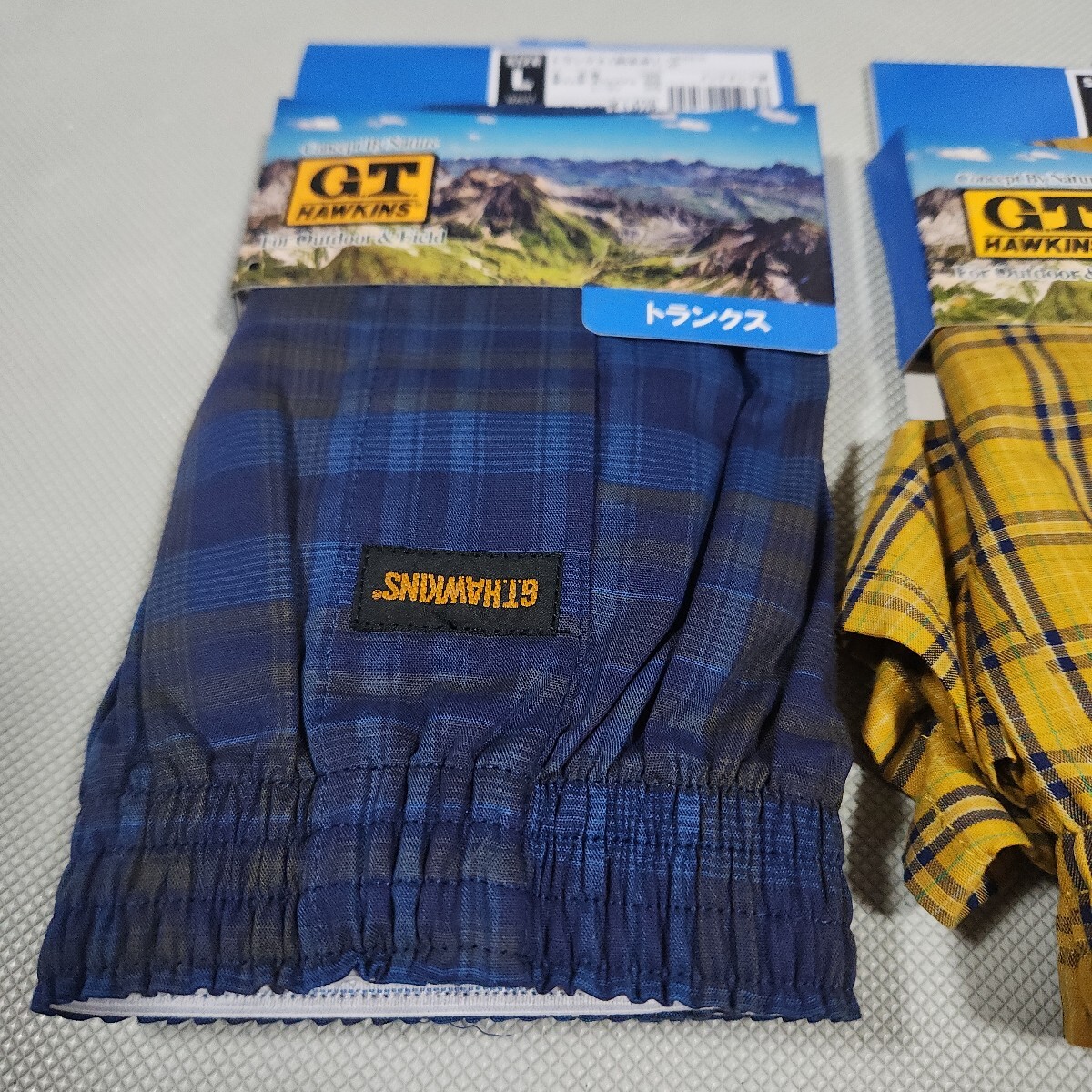 ⑥G.T.HAWKINS紳士用トランクス2枚セット Lサイズ 前あき 定価2156円 本体綿100% 紳士用肌着ブランド下着 GUNZEグンゼ  ホーキンス_画像2