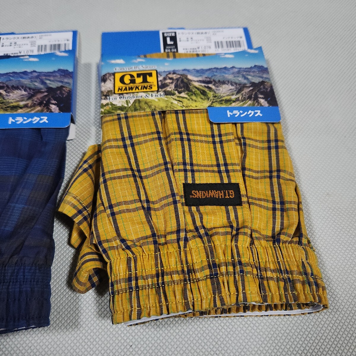 ⑥G.T.HAWKINS紳士用トランクス2枚セット Lサイズ 前あき 定価2156円 本体綿100% 紳士用肌着ブランド下着 GUNZEグンゼ  ホーキンス_画像5