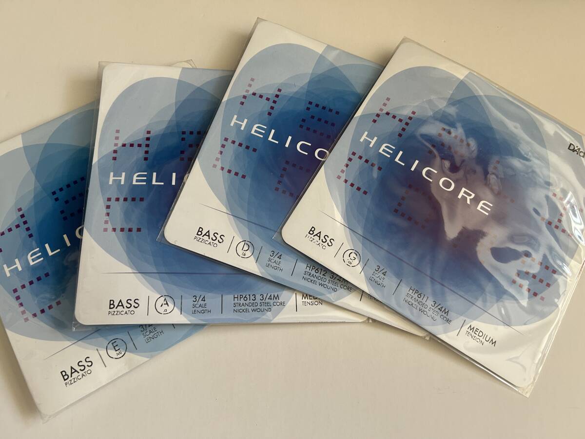 【新品未使用・送料無料】DADDARIO ( ダダリオ ) Helicore Pizzicato Medium 3/4 ウッドベース弦 セット_画像1