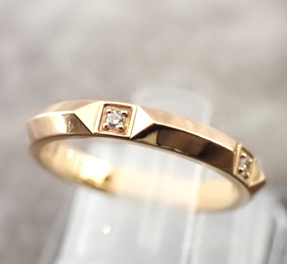 美品 TIFFANY ティファニー バンドリング 750PG 18金 ダイヤモンド5PD 6.5号 3.0g_画像2