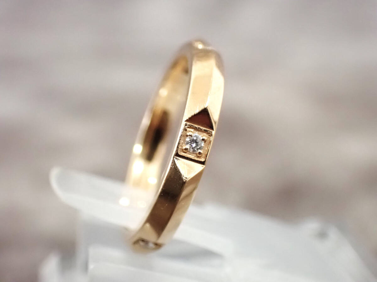 美品 TIFFANY ティファニー バンドリング 750PG 18金 ダイヤモンド5PD 6.5号 3.0g_画像4