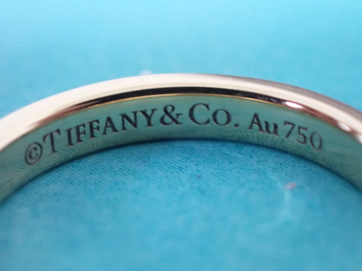 美品 TIFFANY ティファニー バンドリング 750PG 18金 ダイヤモンド5PD 6.5号 3.0g_画像7