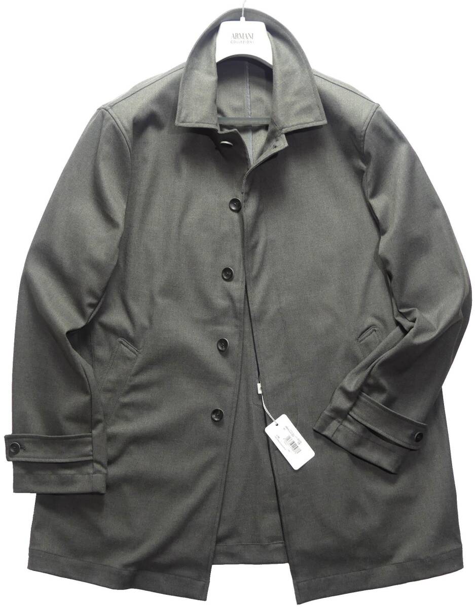 秋冬物177,000円新品ARMANI COLLEZIONIアルマーニ★ヘビーデューティー超高密度織りベンタイル耐候コート【54=日本XXL~3XL】_画像2