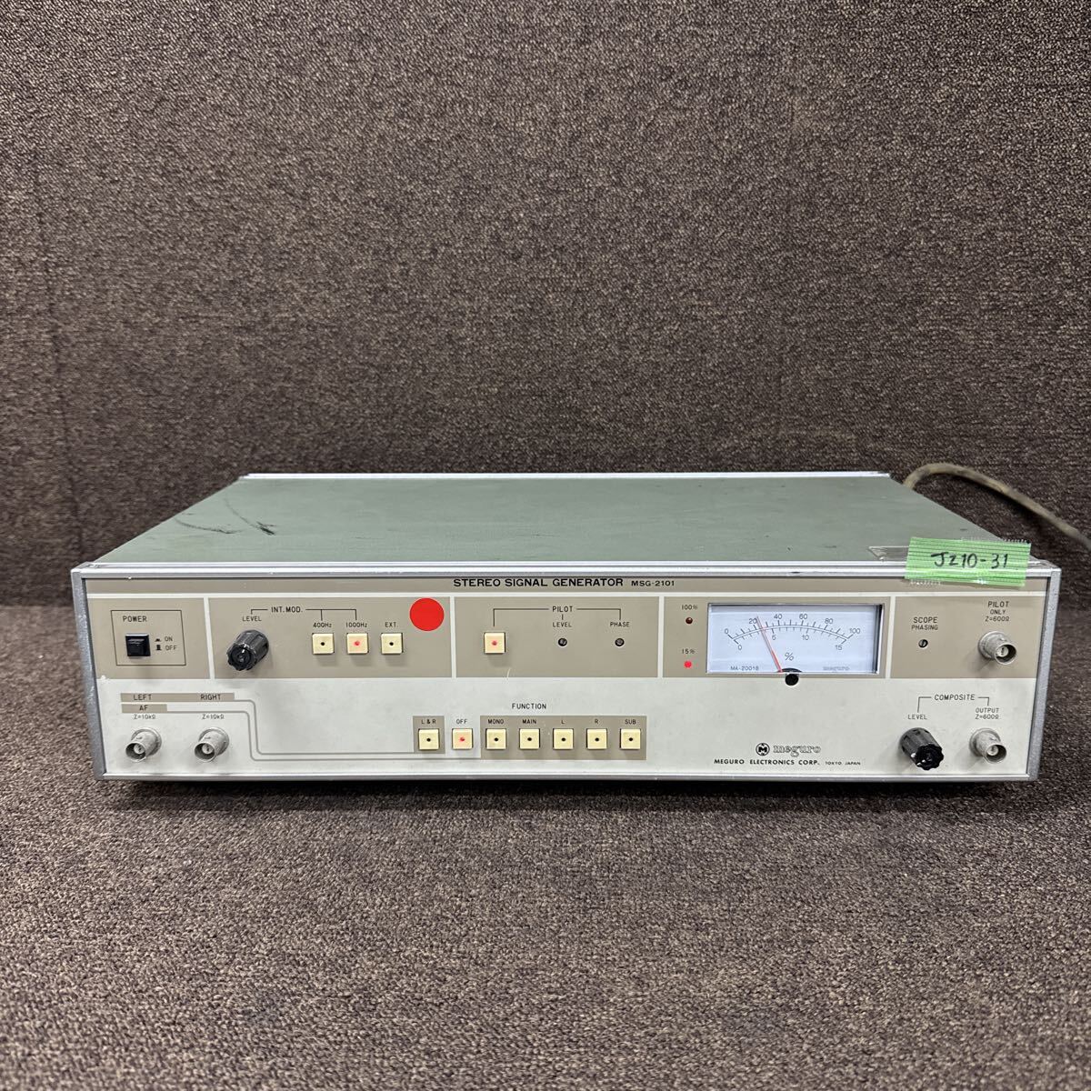 JZ10-31 激安 メグロ電子 ステレオ信号発生器 MSG-2101 通電、電源OK 中古現状品 ※3回再出品で処分_画像1