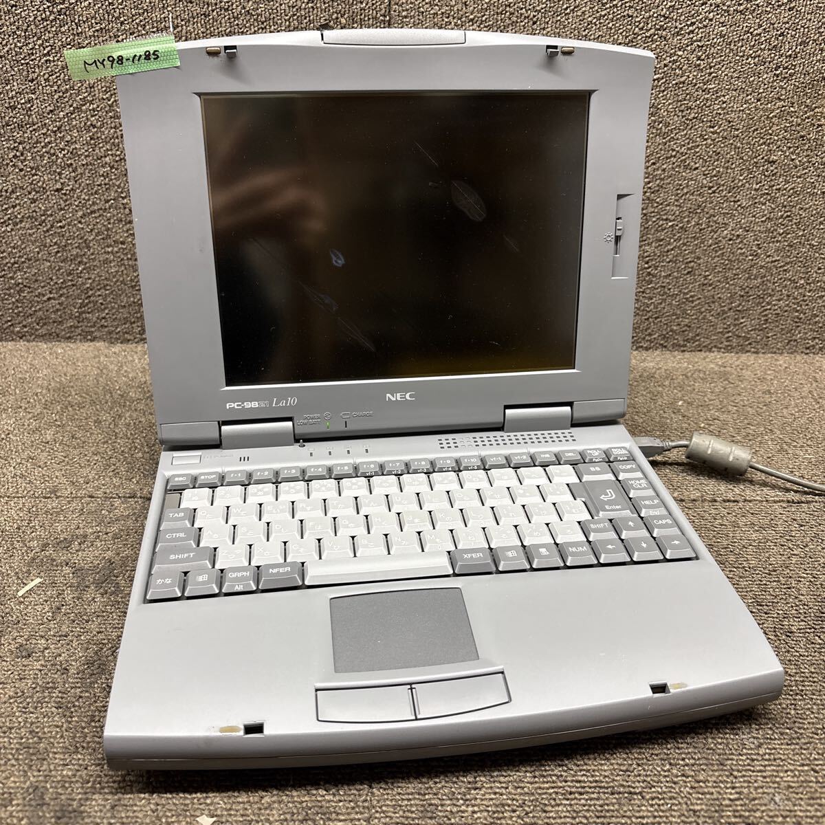 MY98-1185 激安 PC98 ノートブック NEC 98note Aile PC-9821La10/8 modelA 起動音ランプ確認済み ジャンク 同梱可能_画像1