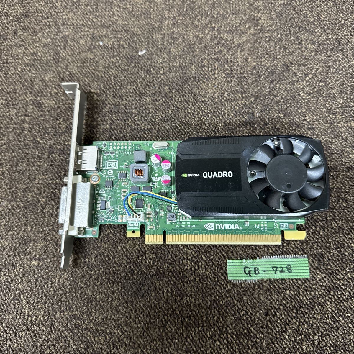 GK10 激安 GB-728 グラフィックボード Nvidia Quadro K620 EQK620-2GEB 認識.画像出力のみ確認 中古品 同梱可能_画像1