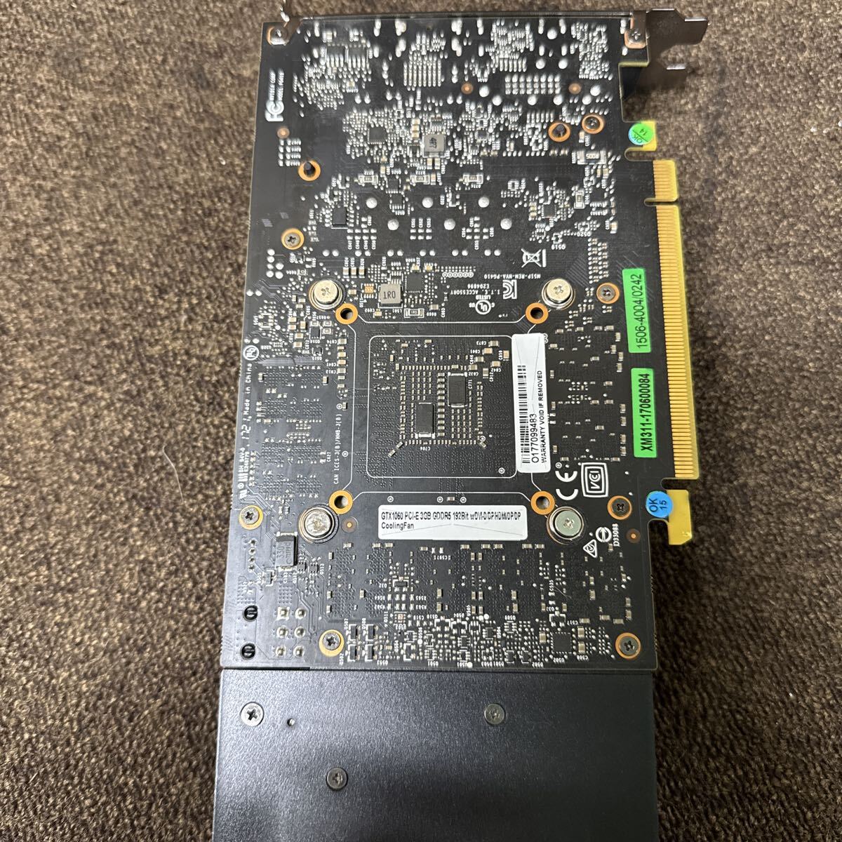 GK10 激安 GB-736 グラフィックボード Nvidia GTX1060 PCI-E 3GB GDDR5 192Bit 通電不可 中古品 同梱可能_画像7