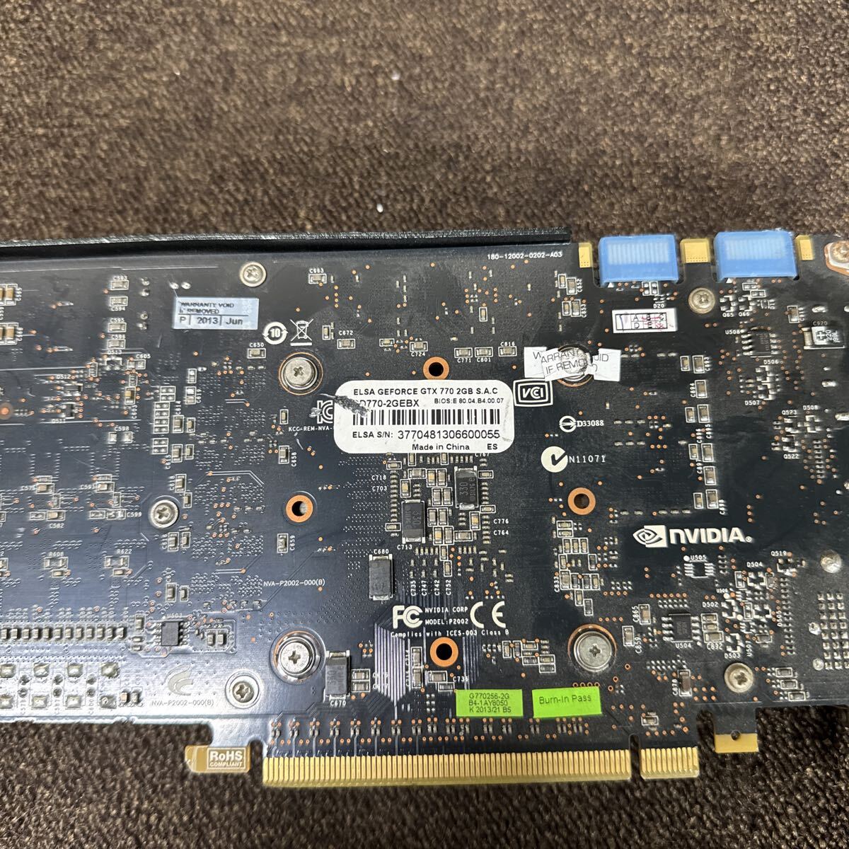 GK10 激安 GB-738 グラフィックボード ELSA GEFORCE GTX770 2GB 認識.画像出力のみ確認 中古品 同梱可能_画像7