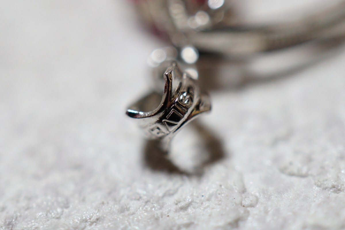 1638 ルビー ペンダント ネックレス ヴィンテージ アクセサリー SILVER刻印 宝石 色石 カラーストーン 装飾品_画像3