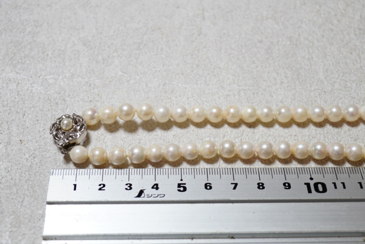 741 アコヤ真珠 7.4㎜ 本真珠 パール ネックレス ヴィンテージ アクセサリー SILVER刻印 ペンダント 冠婚葬祭 あこや 装飾品の画像8