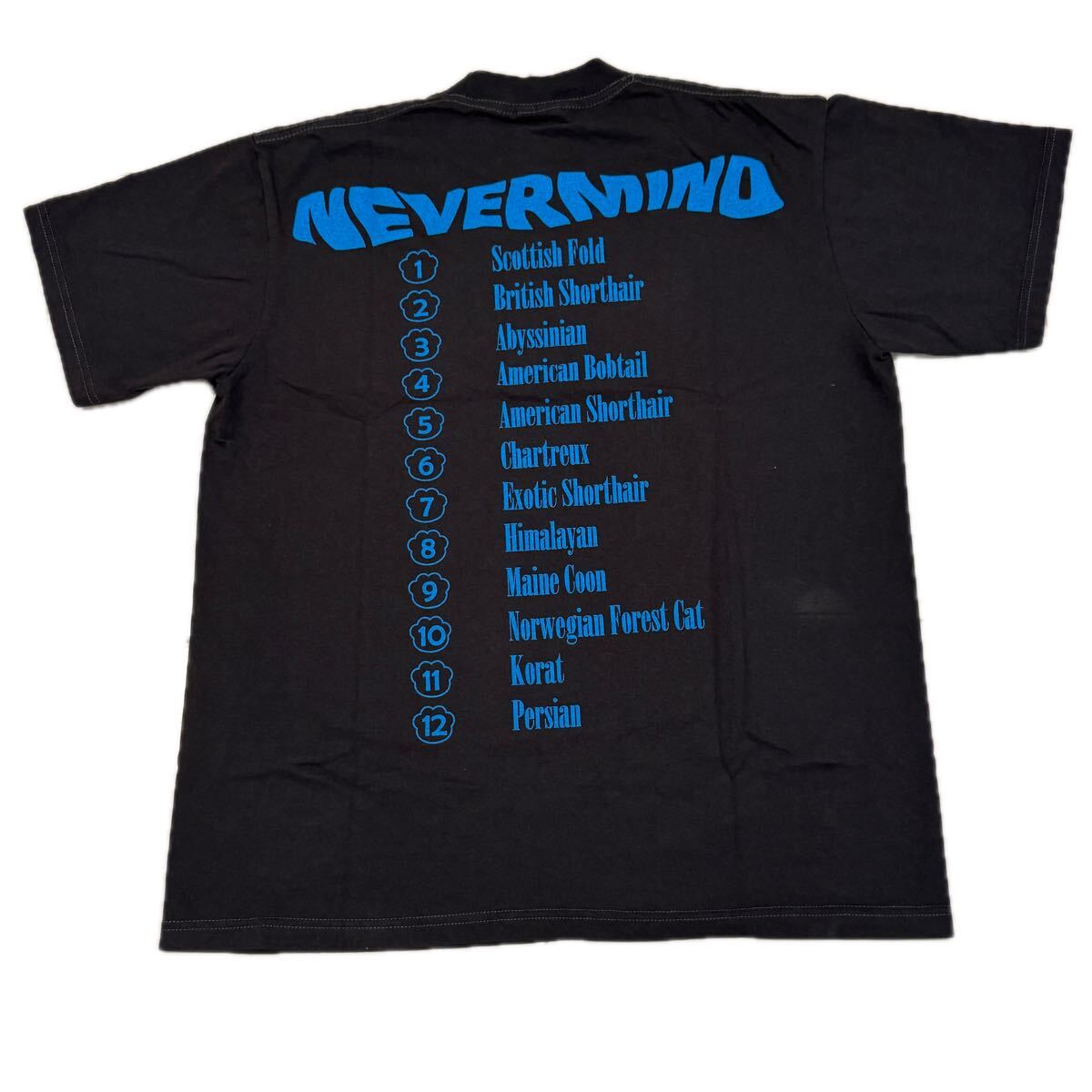 送料無料サイズL★即決セール★Hanes製★子猫×ニルヴァーナ★ネバーマインド★Tシャツ黒★猫好き★ネコ★NIRVANA★バンドT★ヘインズ_画像7