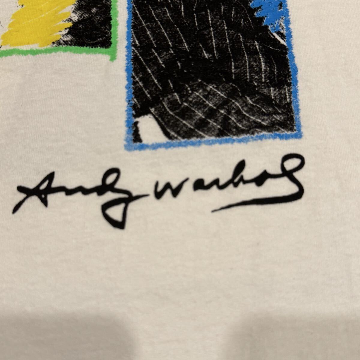 送料無料サイズL★ラスト1点★アンディーウォーホール×ビートルズ★ポップアートTシャツ白★BEATLES★シングルステッチ_画像3