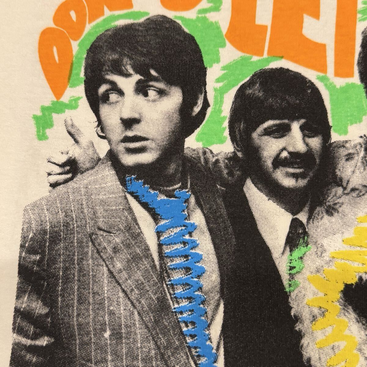 送料無料サイズL★ラスト1点★アンディーウォーホール×ビートルズ★ポップアートTシャツ白★BEATLES★シングルステッチ_画像9