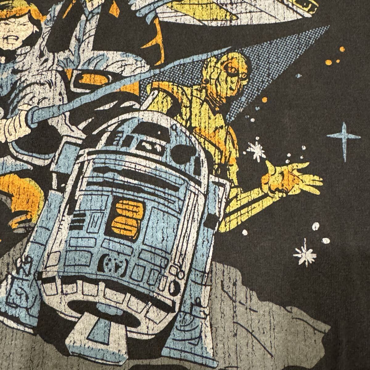 送料無料サイズL★ラスト1点★スターウォーズ★ヴィンテージ加工★アメコミ風Tシャツ黒★映画アニメ★ムービーT★シングル_画像4