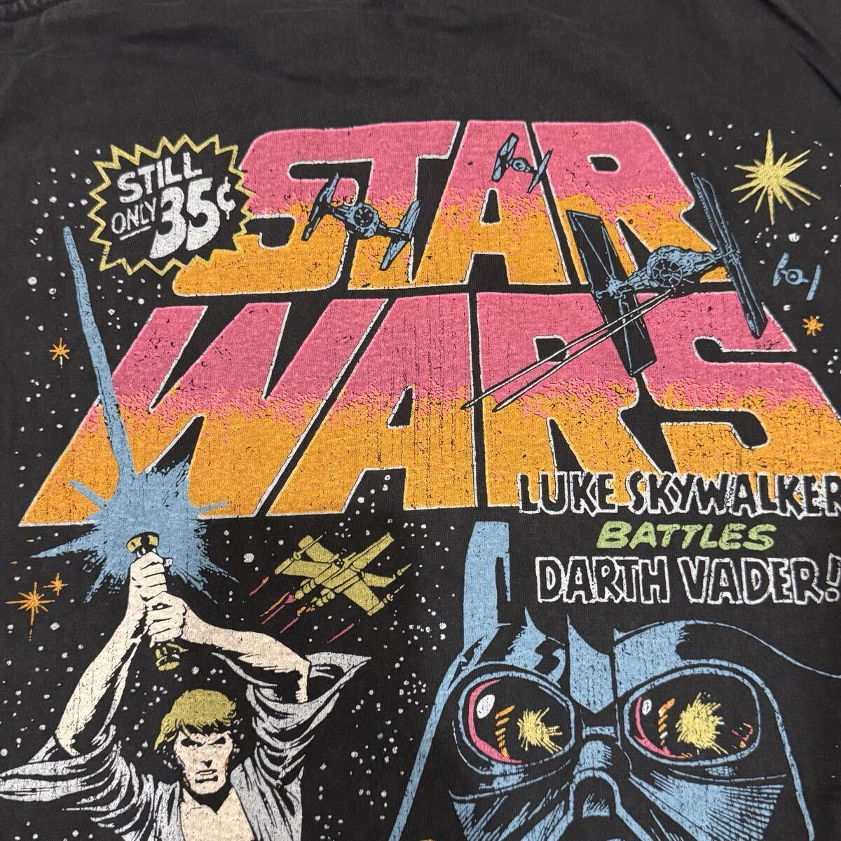 送料無料サイズL★ラスト1点★スターウォーズ★ヴィンテージ加工★アメコミ風Tシャツ黒★映画アニメ★ムービーT★シングル_画像10