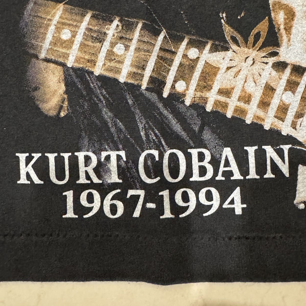 送料無料サイズL★ラスト1点★ニルヴァーナ★カートコバーン追悼★フェードTシャツ黒灰①★バンドT★NIRVANAシングルステッチ_画像4
