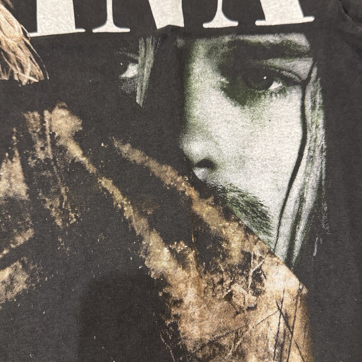 送料無料サイズL★ラスト1点★ニルヴァーナ★カートコバーン追悼★フェードTシャツ黒灰①★バンドT★NIRVANAシングルステッチ_画像5