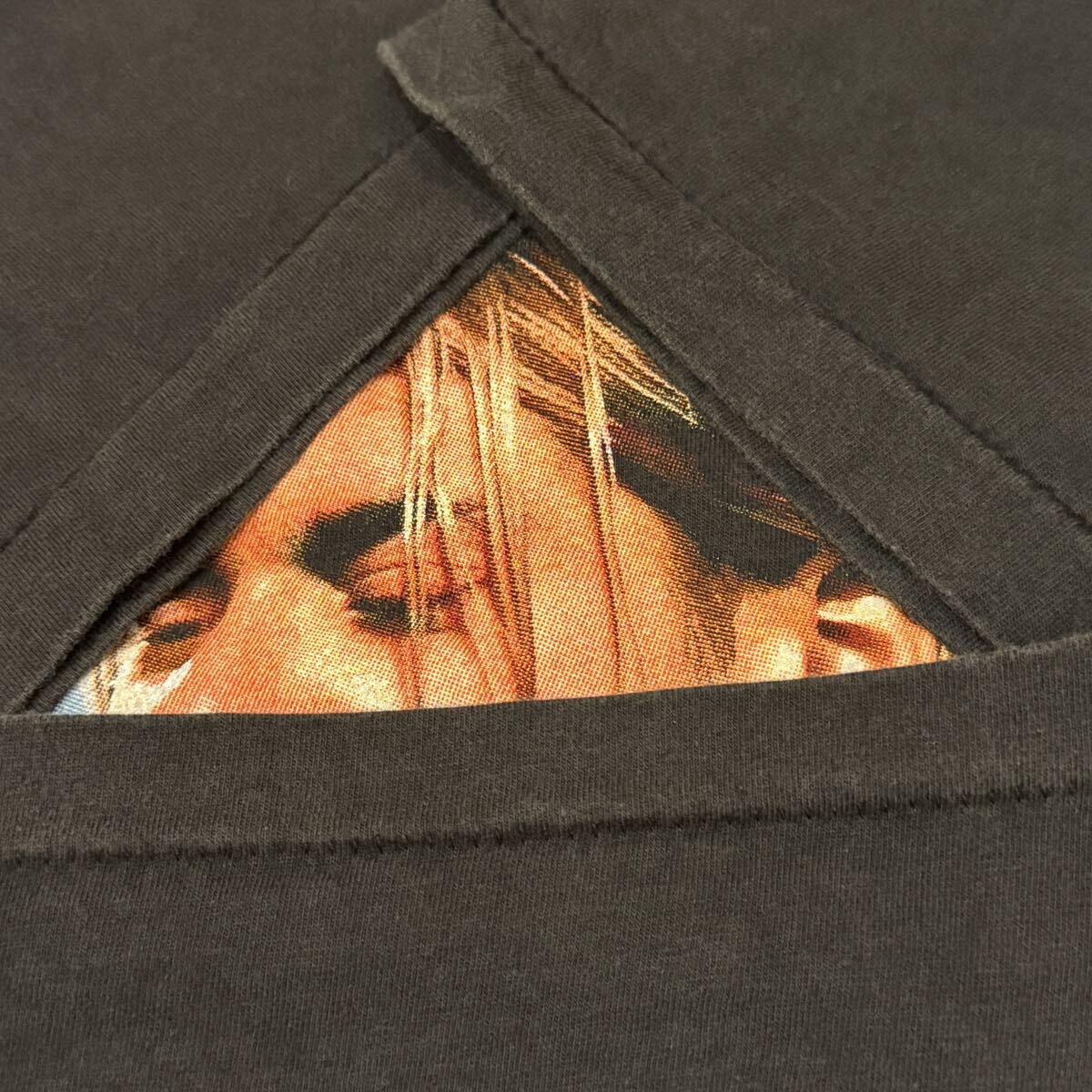 送料無料サイズL★ラスト1点★ニルヴァーナ★カートコバーン追悼★フェードTシャツ黒灰②★バンドT★NIRVANAシングルステッチ_画像4