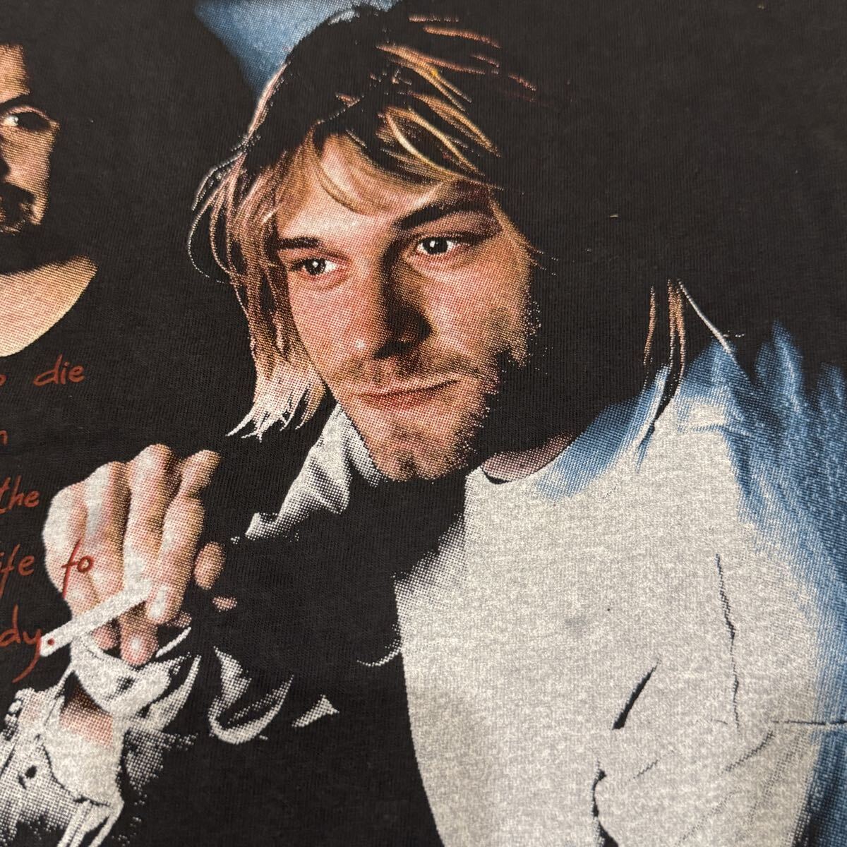 送料無料サイズL★ラスト1点★ニルヴァーナ★カートコバーン追悼★フェードTシャツ黒灰②★バンドT★NIRVANAシングルステッチ_画像8