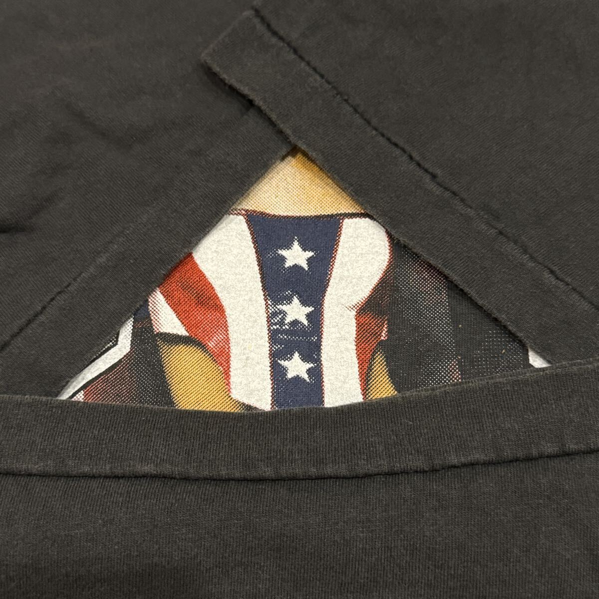 送料無料サイズL★ラスト1点★ブリトニー・スピアーズ★アメリカ国旗Tシャツ黒★星条旗★アーティスト★シングルステッチ_画像5