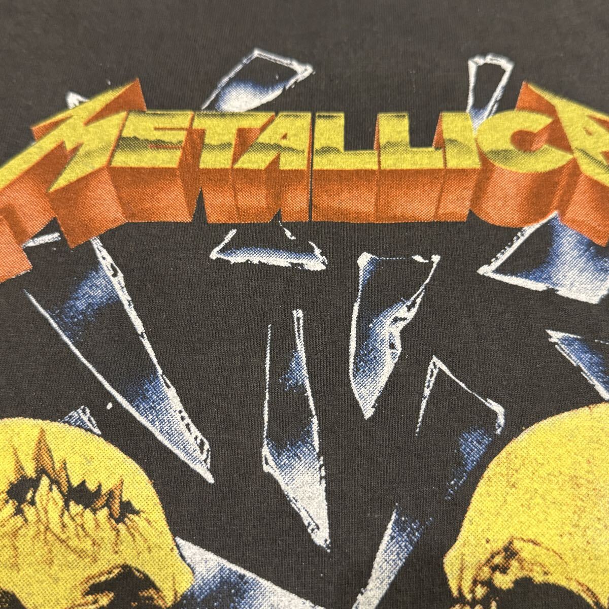 送料無料サイズL★即決セール★ラスト1点★METALLICA★ダブルスカル×スネークTシャツ黒灰★メタリカ★バンドT★シングルステッチ★蛇_画像5