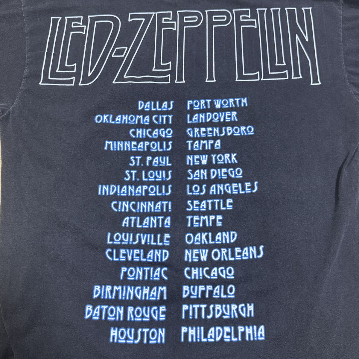 送料無料サイズL★希少品1点もの★Led Zeppelin★バンドTシャツ黒灰★レッドツェッペリン★シングルステッチ_画像9