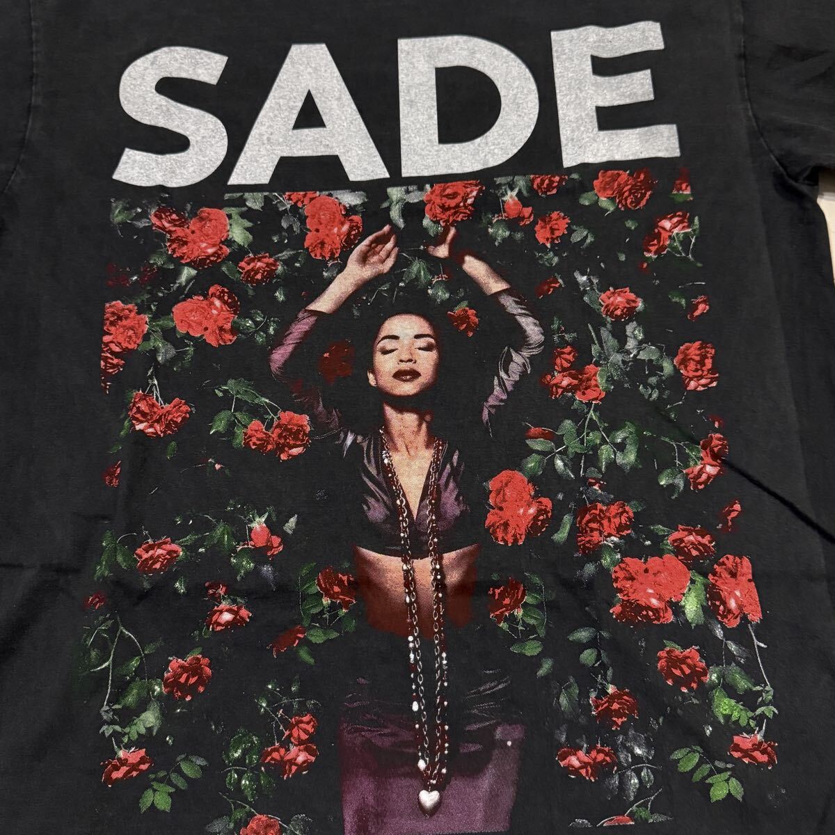 送料無料サイズL★即決セール★シャーデー★SADE★KissOfLife★フェードTシャツ黒灰★ジャズR&B★シングルステッチ★バンドT_画像6