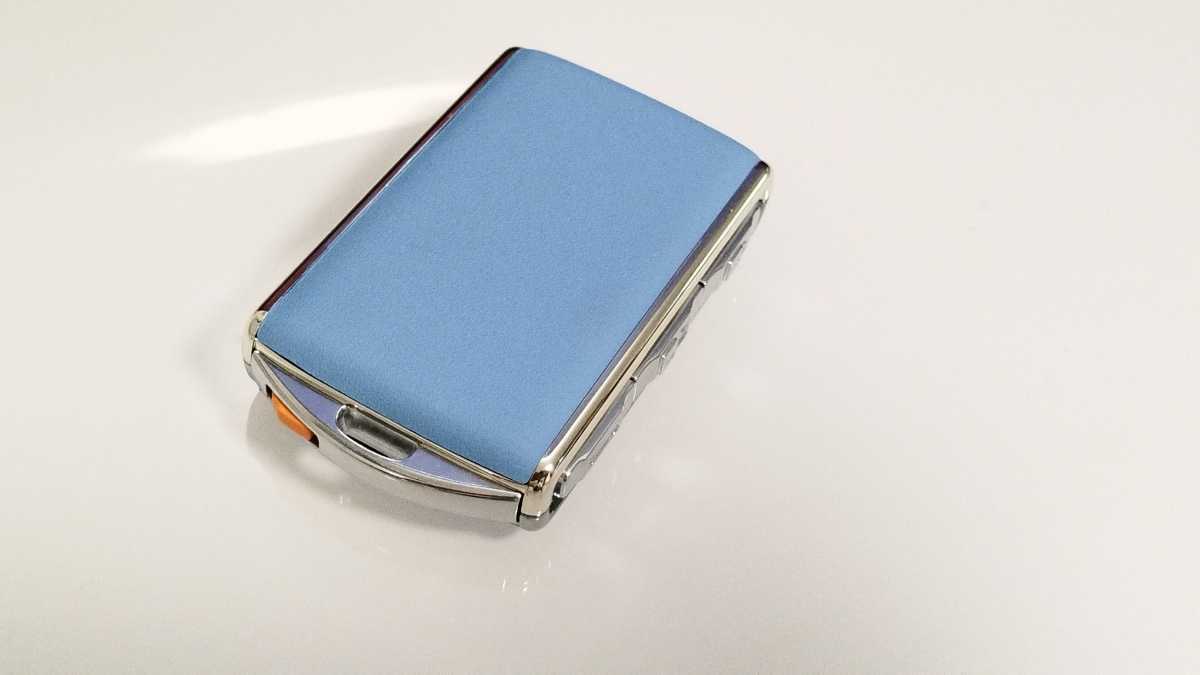 ボルボ★本革リモートキーフォブシェルカバー ブルーレザーV60 XC40 XC60 XC90 S60 V90 C40簡単キーカバー交換式_画像5