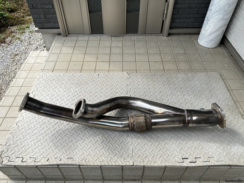 BNR32/BCNR33/BNR34/GT-R HKS ステンレス製フロントパイプ/等長タイプ A/Fセンサー加工済 凹み無し 綺麗!_画像6