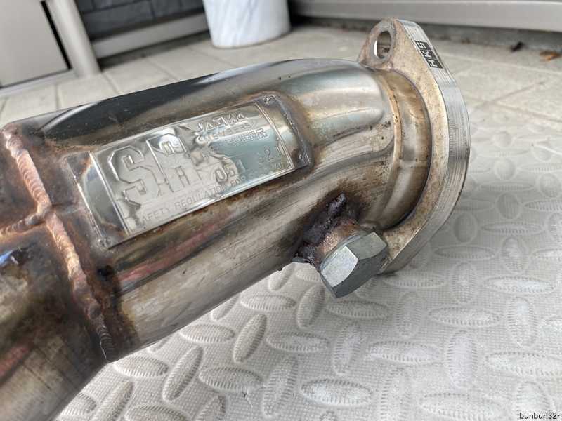 BNR32/BCNR33/BNR34/GT-R HKS ステンレス製フロントパイプ/等長タイプ A/Fセンサー加工済 凹み無し 綺麗!_画像10