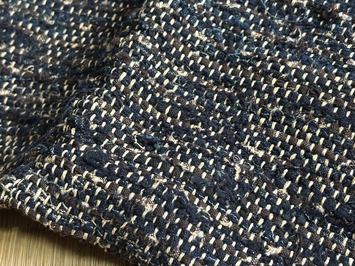 【兎】時代物 サックリ さっくり 生地 木綿 BORO 襤褸 刺し子 野良着 ボロ (リメイク裂き織 藍染 古布 古裂 ビンテージパッチワーク )_画像2