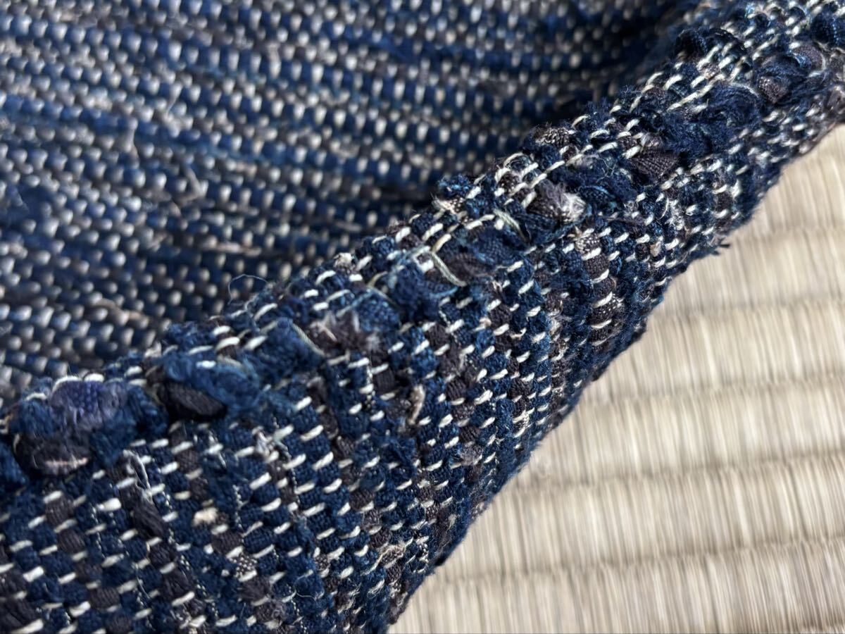 【兎】時代物 サックリ さっくり 生地 木綿 BORO 襤褸 刺し子 野良着 ボロ (リメイク裂き織 藍染 古布 古裂 ビンテージパッチワーク )_画像6