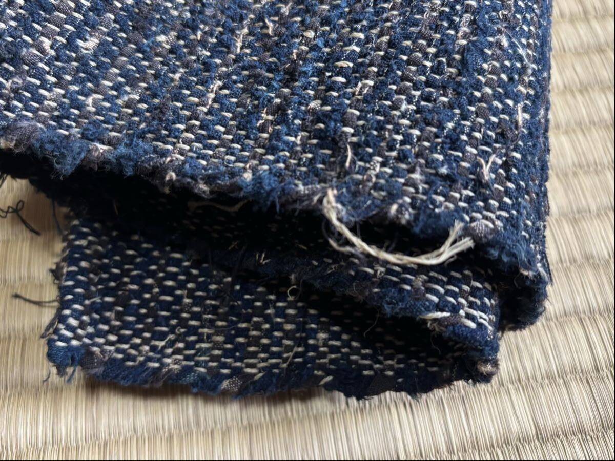 【兎】時代物 サックリ さっくり 生地 木綿 BORO 襤褸 刺し子 野良着 ボロ (リメイク裂き織 藍染 古布 古裂 ビンテージパッチワーク )_画像7
