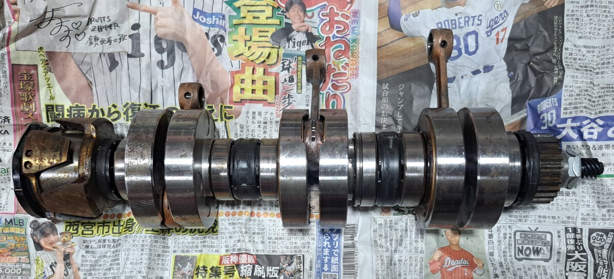 カワサキ 750SS 500SS 辺り クランクシャフト H2 H1 エンジン キャブレター 当時物 チャンバー 外装 _画像1