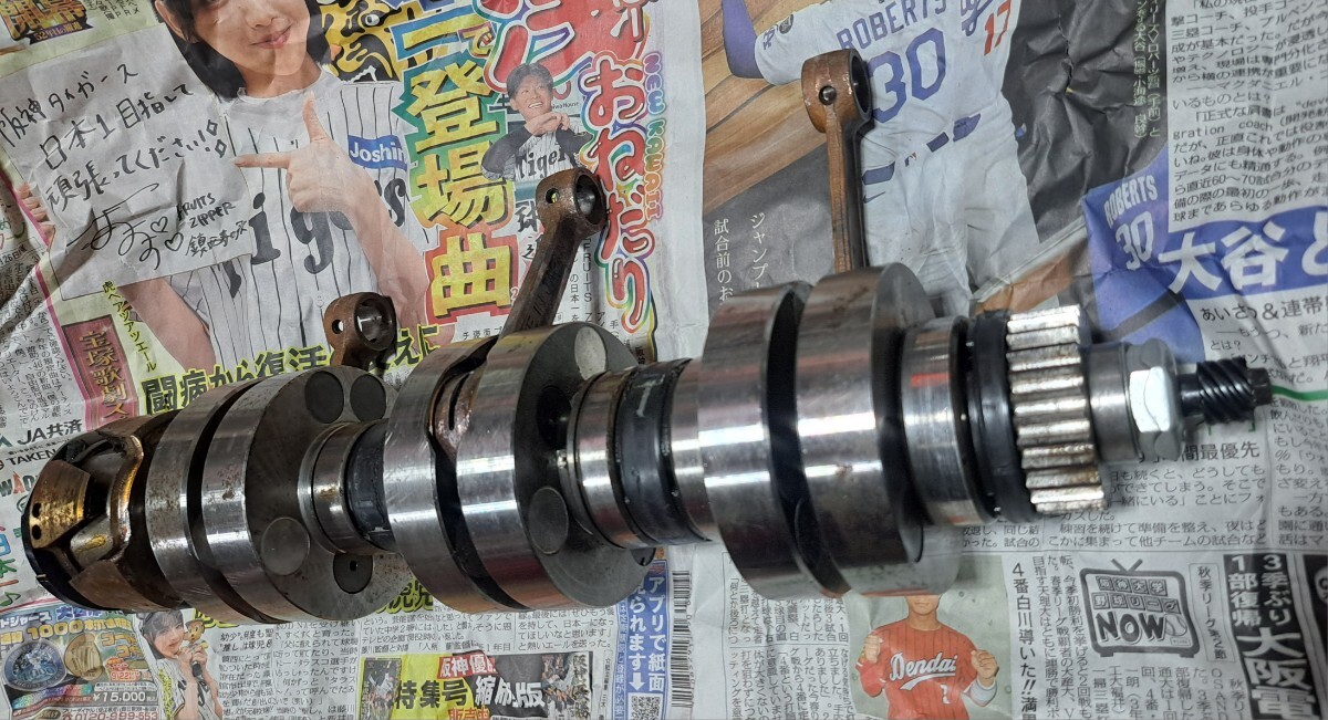 カワサキ 750SS 500SS 辺り クランクシャフト H2 H1 エンジン キャブレター 当時物 チャンバー 外装 _画像2