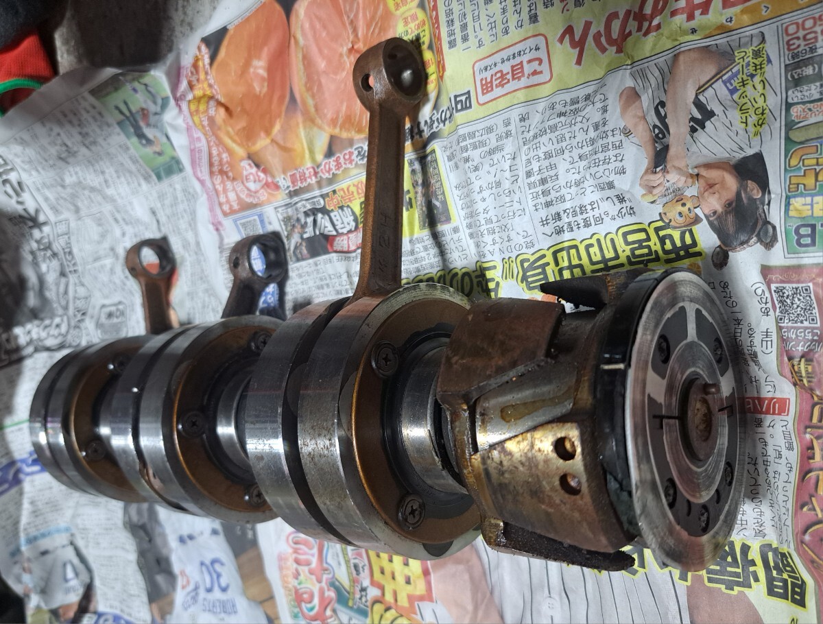 カワサキ 750SS 500SS 辺り クランクシャフト H2 H1 エンジン キャブレター 当時物 チャンバー 外装 _画像5