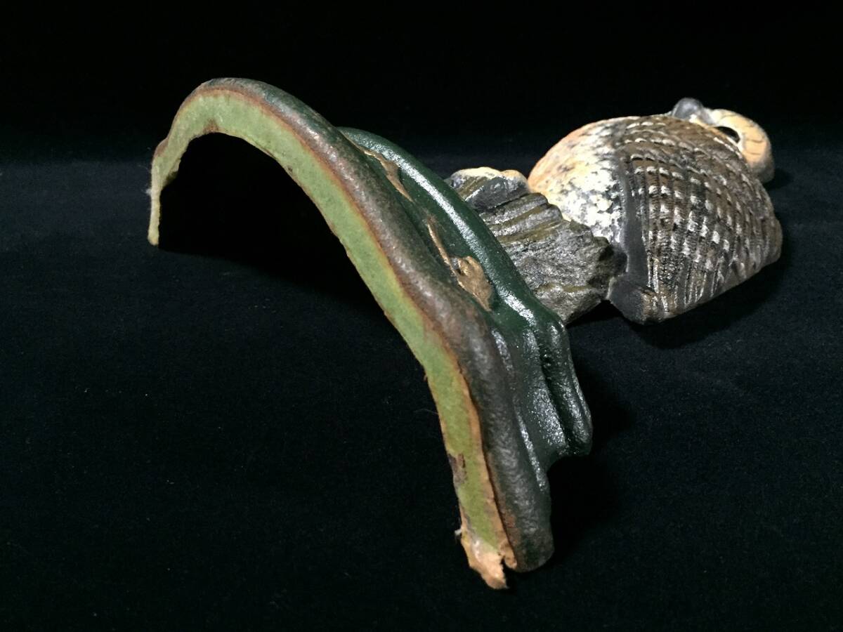 Z1507-100/ 金属製 ふくろう 梟 不苦労 置物 インテリア オブジェ レトロ ビンテージ_画像9