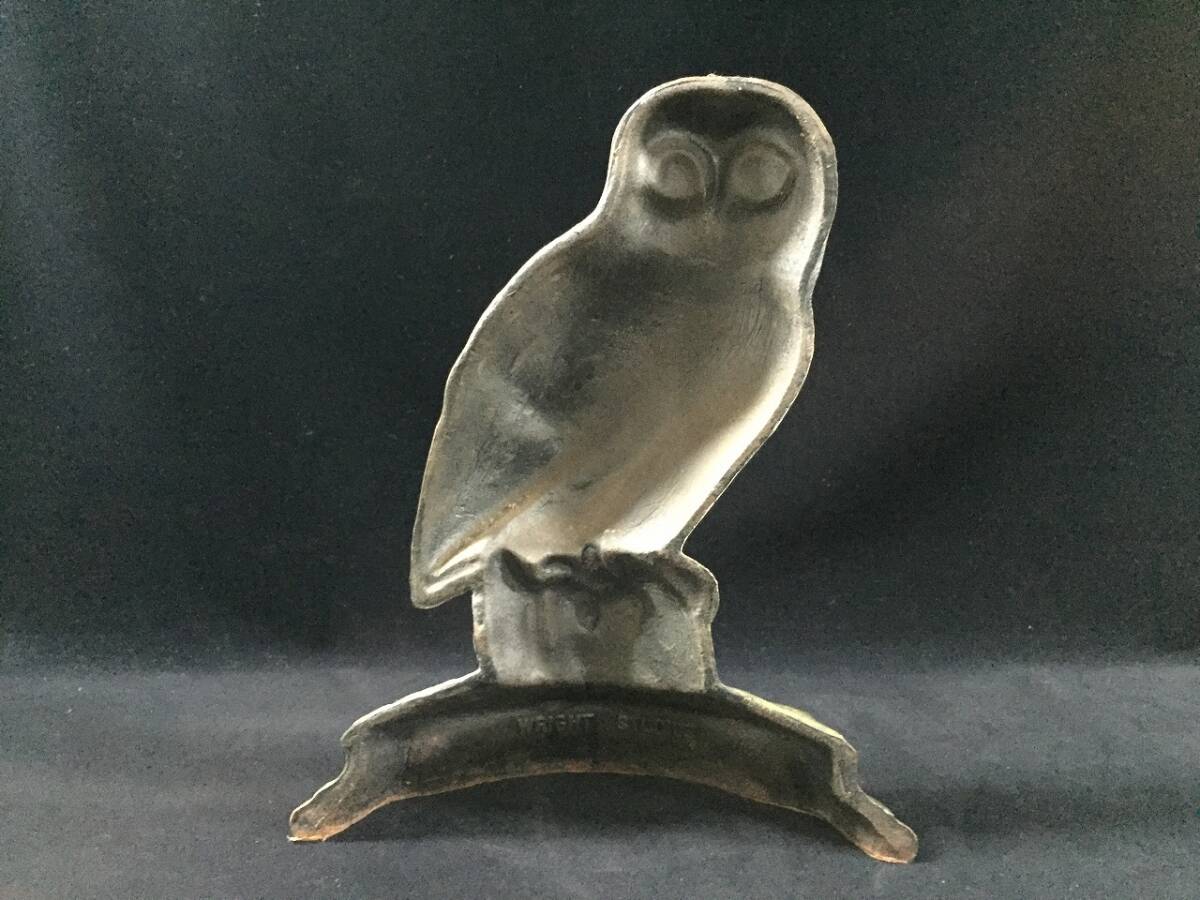 Z1507-100/ 金属製 ふくろう 梟 不苦労 置物 インテリア オブジェ レトロ ビンテージ_画像3