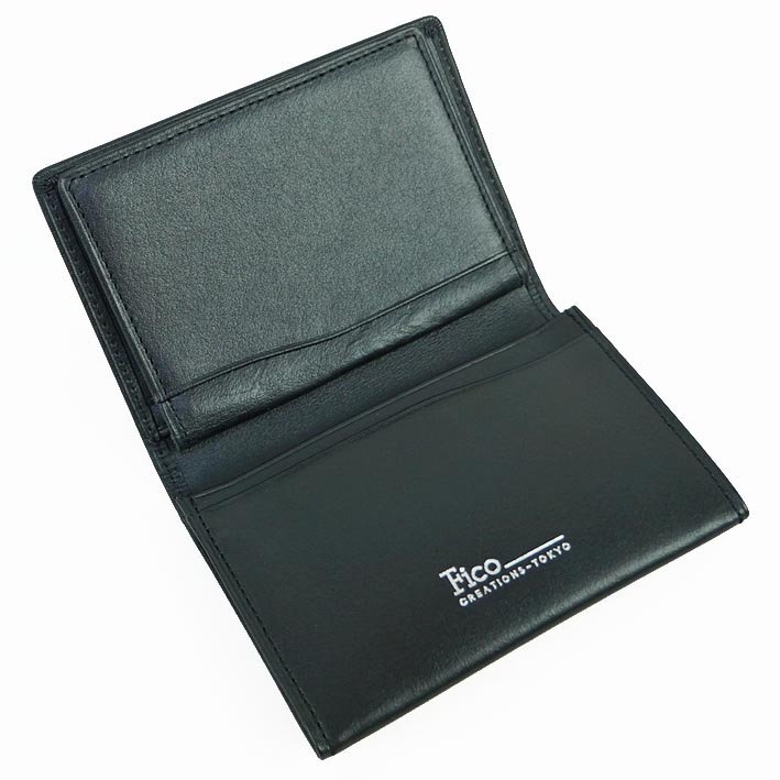 フィーコ fico 牛革 中ベラ付き 名刺入れ ブラック 黒 新品 正規品 メンズ カードケース パスケース 定期入れ 箱なし_画像3