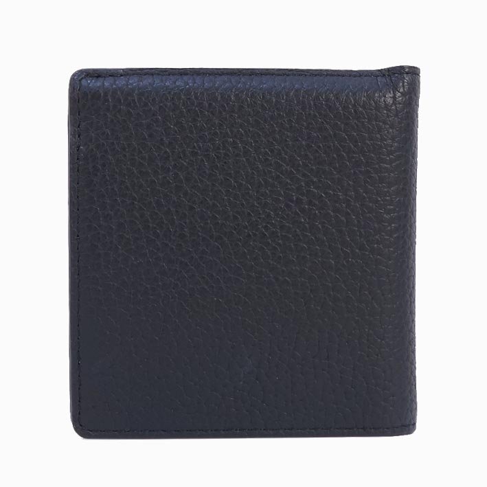 フィーコ fico 牛革 マネークリップ 二つ折り財布 ファッチェ ブラック×ブルー 新品 正規品 メンズ 定価14,300円 箱なし 小銭入れ付き_画像7