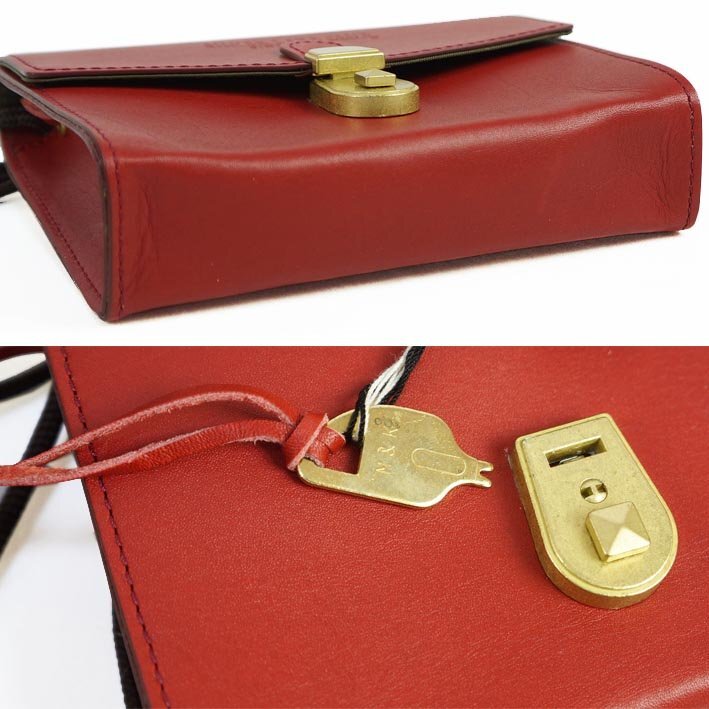 シルバーレイククラブ SILVER LAKE CLUB オイルレザー ベルトポーチ ポシェット メンズ レッド系 新品 正規品 日本製 定価14,300円 2WAY_画像3