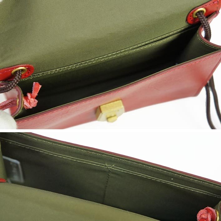 シルバーレイククラブ SILVER LAKE CLUB オイルレザー ベルトポーチ ポシェット メンズ レッド系 新品 正規品 日本製 定価14,300円 2WAY_画像2