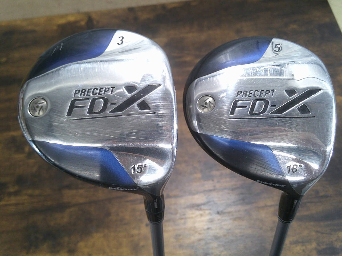 ▼(30)ウッド2本セット・ブリヂストン「PRECEPT/FD-X/3 15°/5 18°」 ※使用感現状品 ■160_画像1
