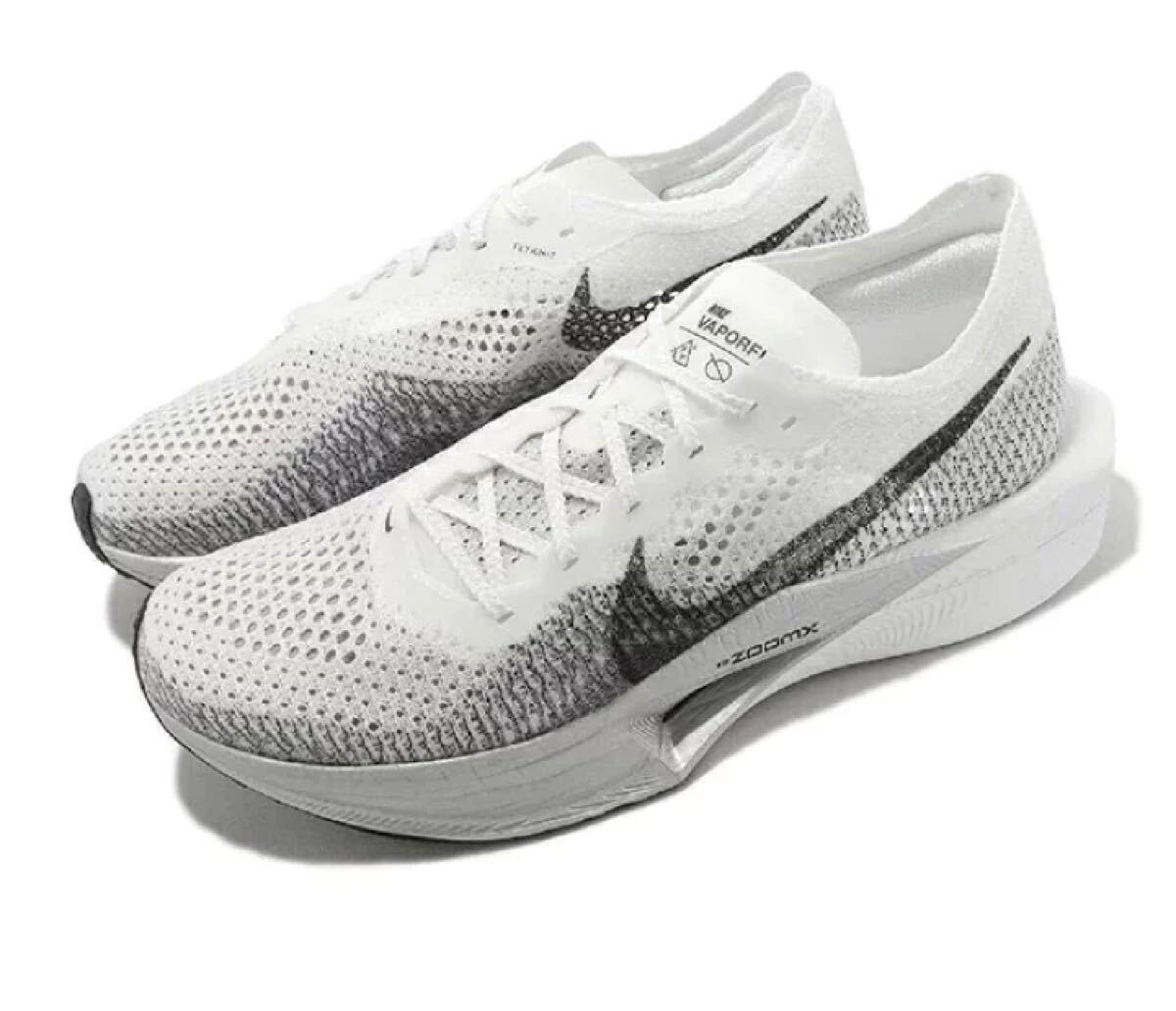 新品未使用 NIKE【25.5cm】ヴェイパー フライ ネクスト % ランニング ナイキ VAPORFLY NEXT% カーボン シューズ 靴 陸上 4130 白 シルバー_画像2