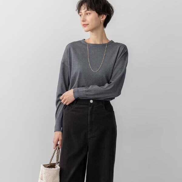 23区【洗える】オータムシャイニー リラクシー ニット(38・Mサイズ・灰)新品・セーター_画像2