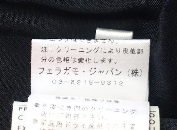  хорошая вещь Salvatole Ferragamo Ferragamo полиэстер переключатель кожа пальто темный темно-синий мужской 48 жакет 