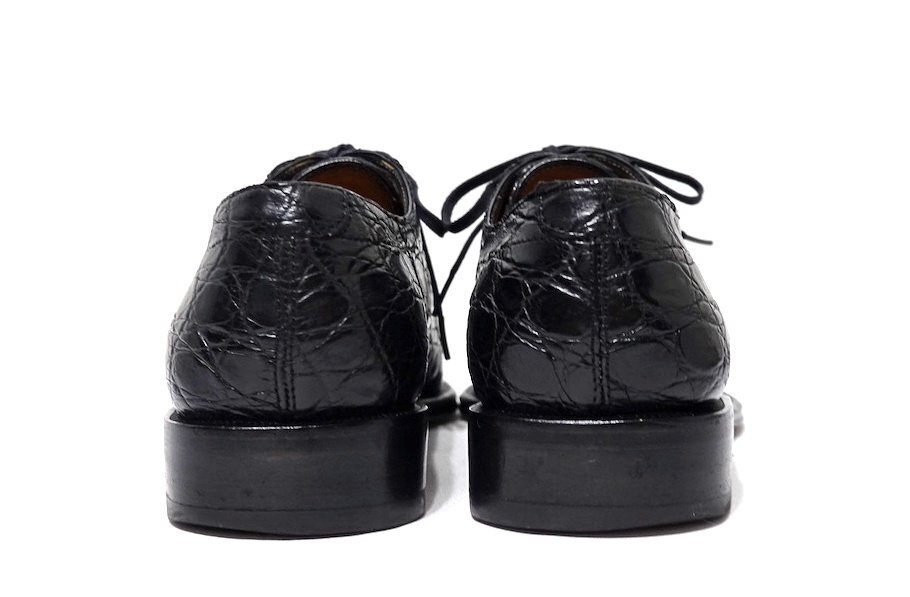 美品 Salvatore Ferragamo フェラガモ クロコダイル レザー レースアップ シューズ ブラック メンズ 7 26-26.5cm 革靴 ドレスシューズ_画像5
