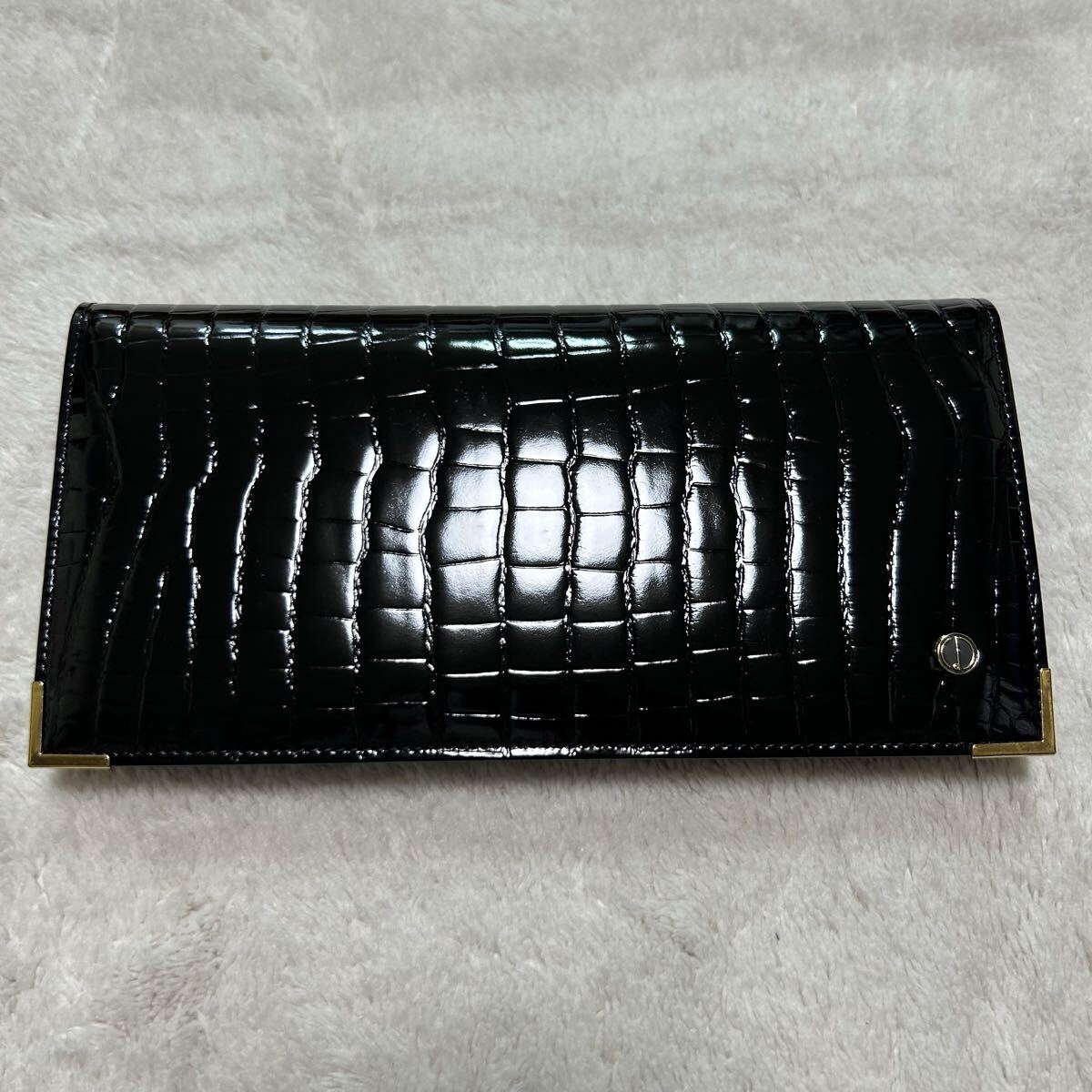 新品!/希少/3点セット●ダンヒル dunhill 長財布 キーケース シガーケース クロコ型押し 黒 ロゴ 5連キー 札入れ ブラック レザー 本革_画像2
